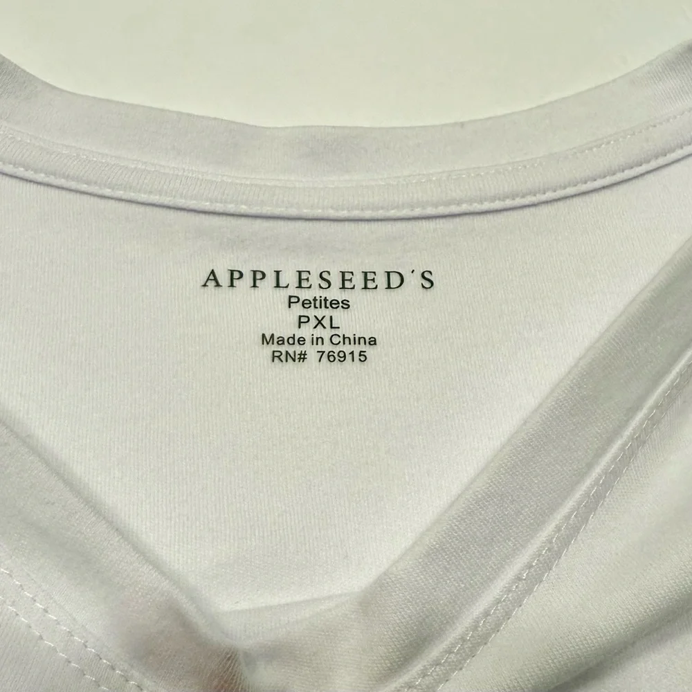 Appleseed's White Blouse shirt with Quarter length Eyelet Sleeves PXL EUC - Picture 3 of 10